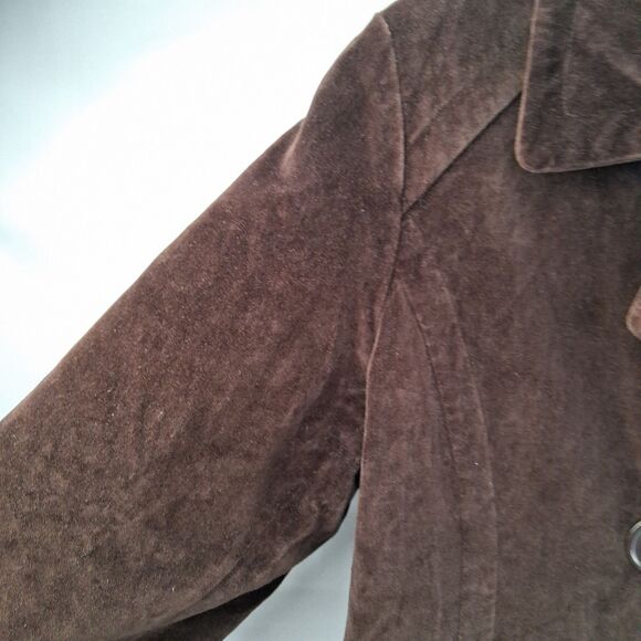 Vintage Esprit  Women's Velvet Brown Double Breasted Blazer Fully Lined Size L - Picture 5 of 12